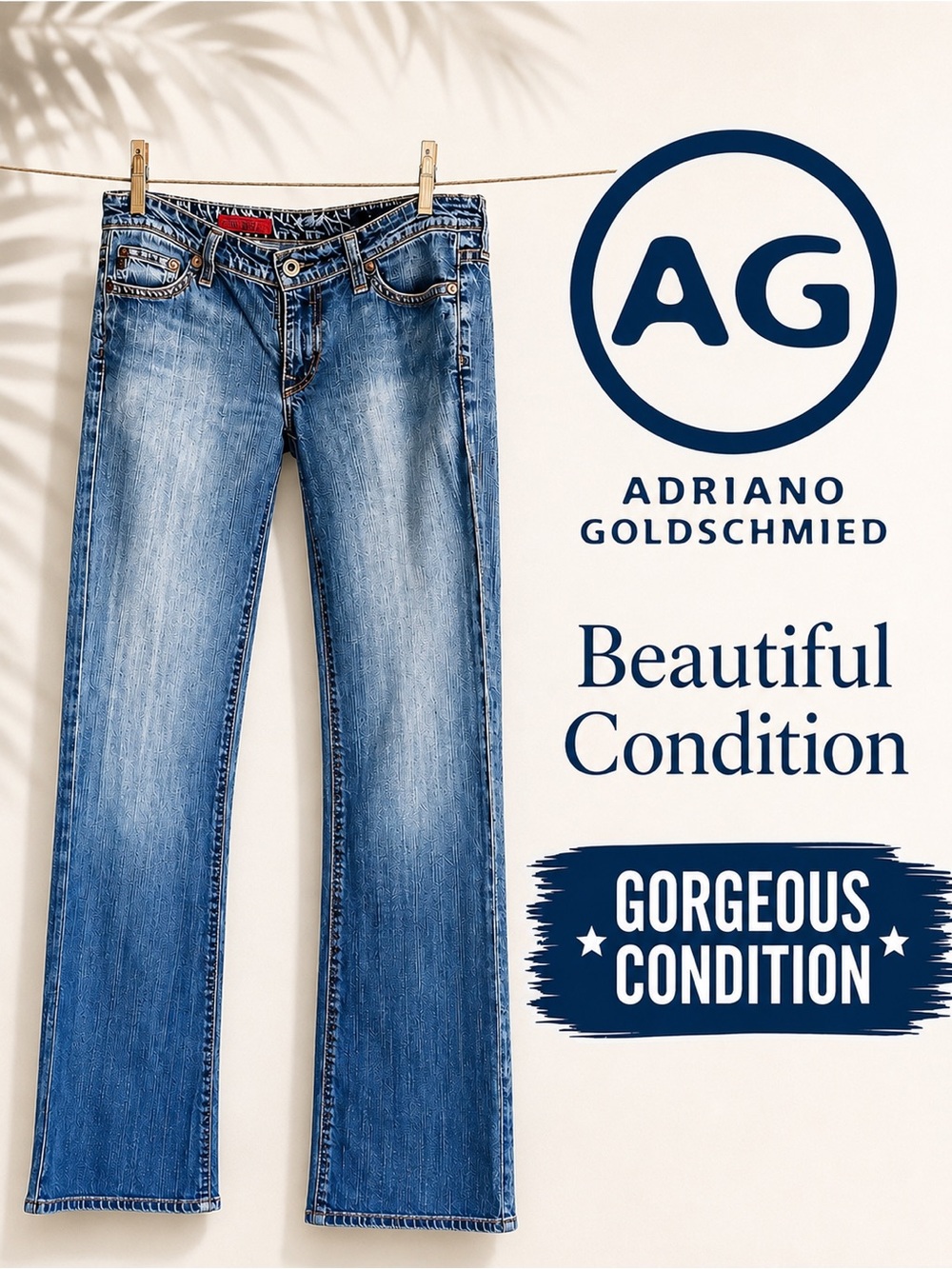 Ag Jeans - AG Adriano Goldschmied Blue Denim, The Club Cut, Straight Leg Boot